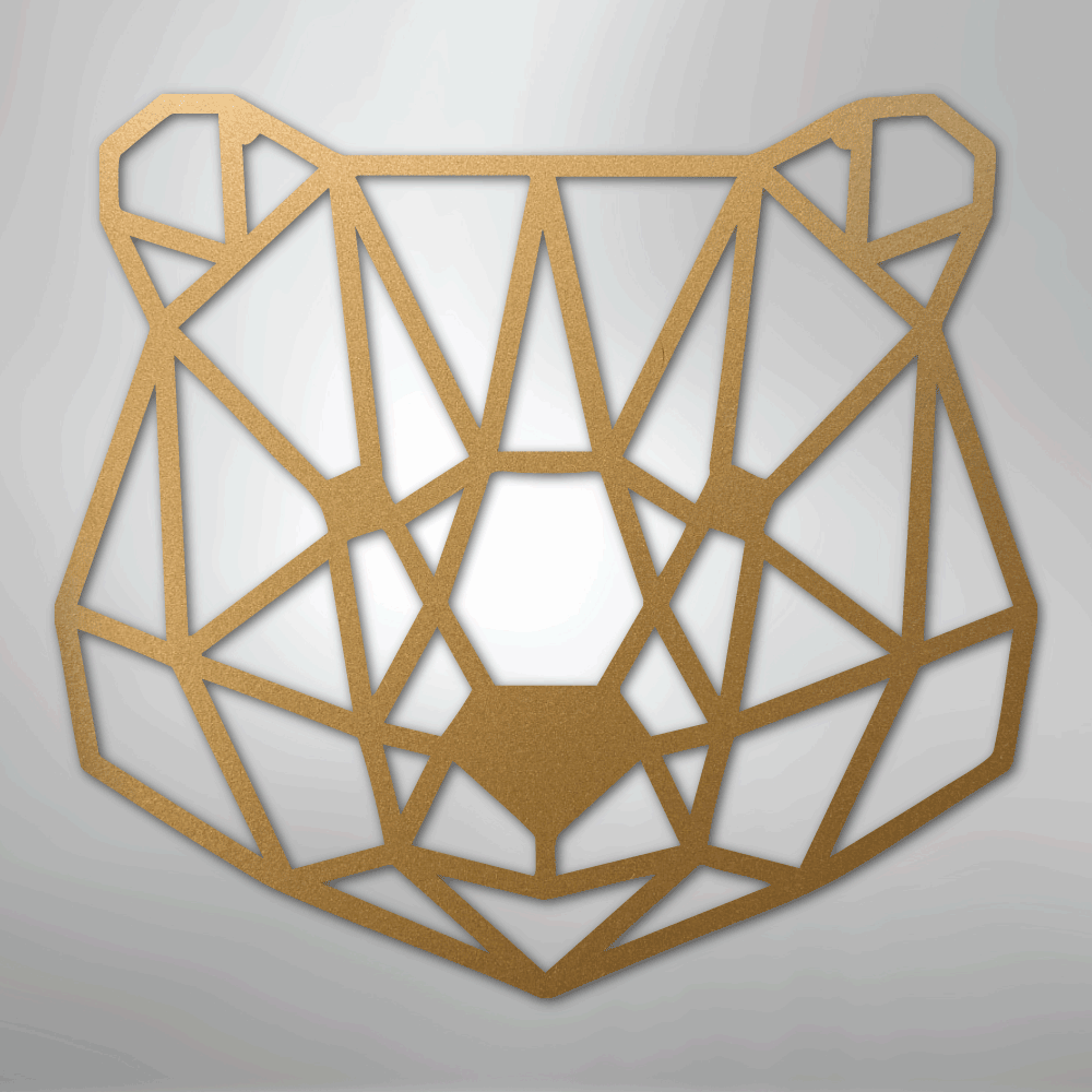 Geometric Bear - Steel Sign