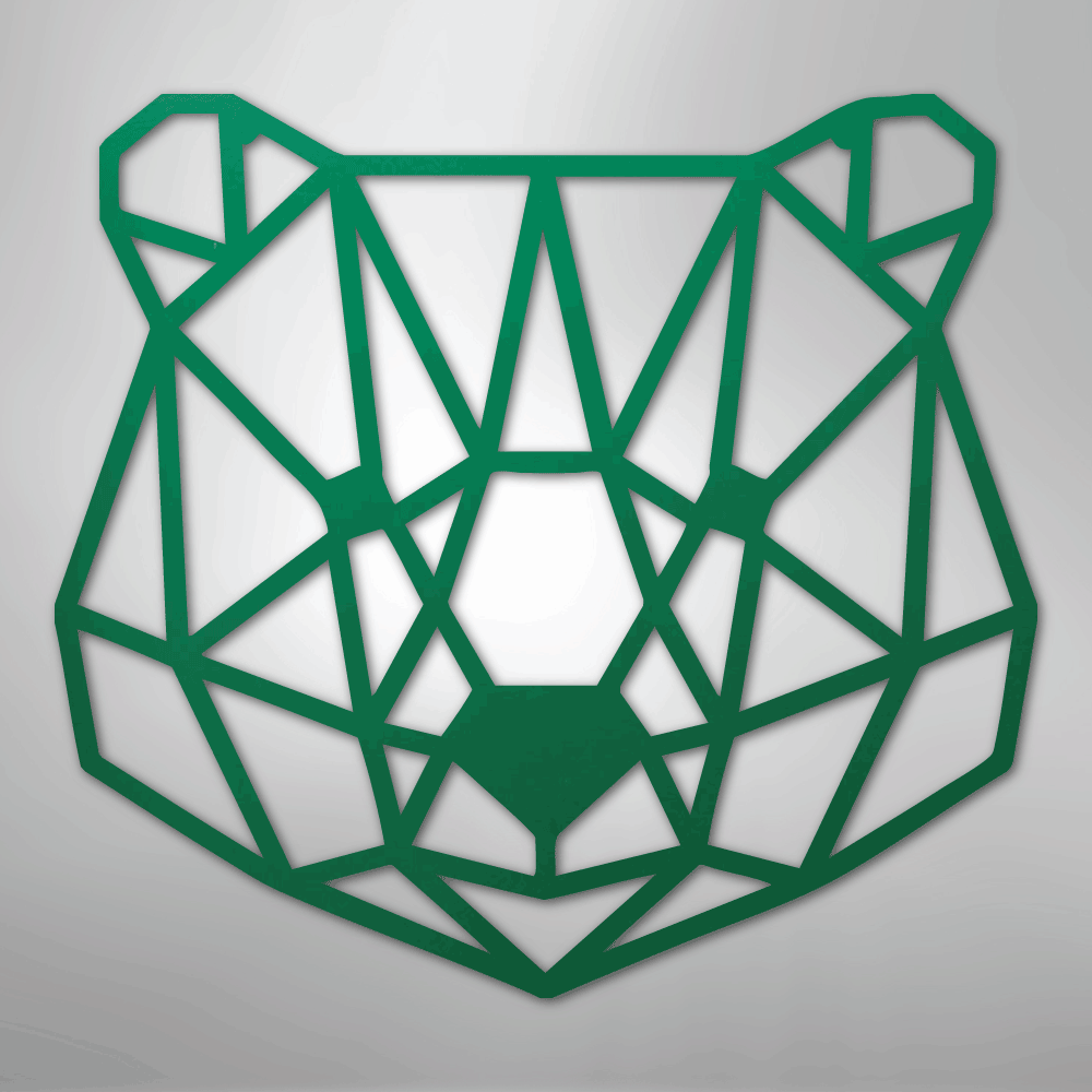 Geometric Bear - Steel Sign