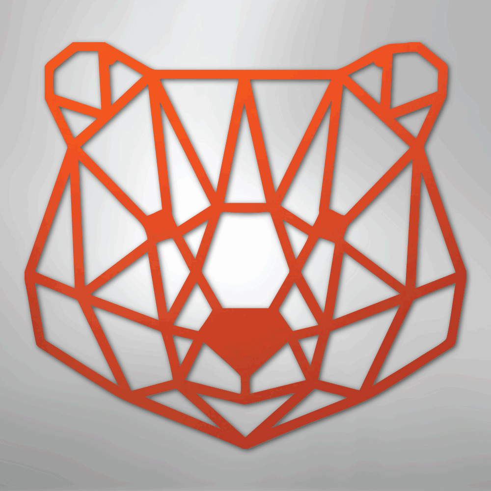 Geometric Bear - Steel Sign