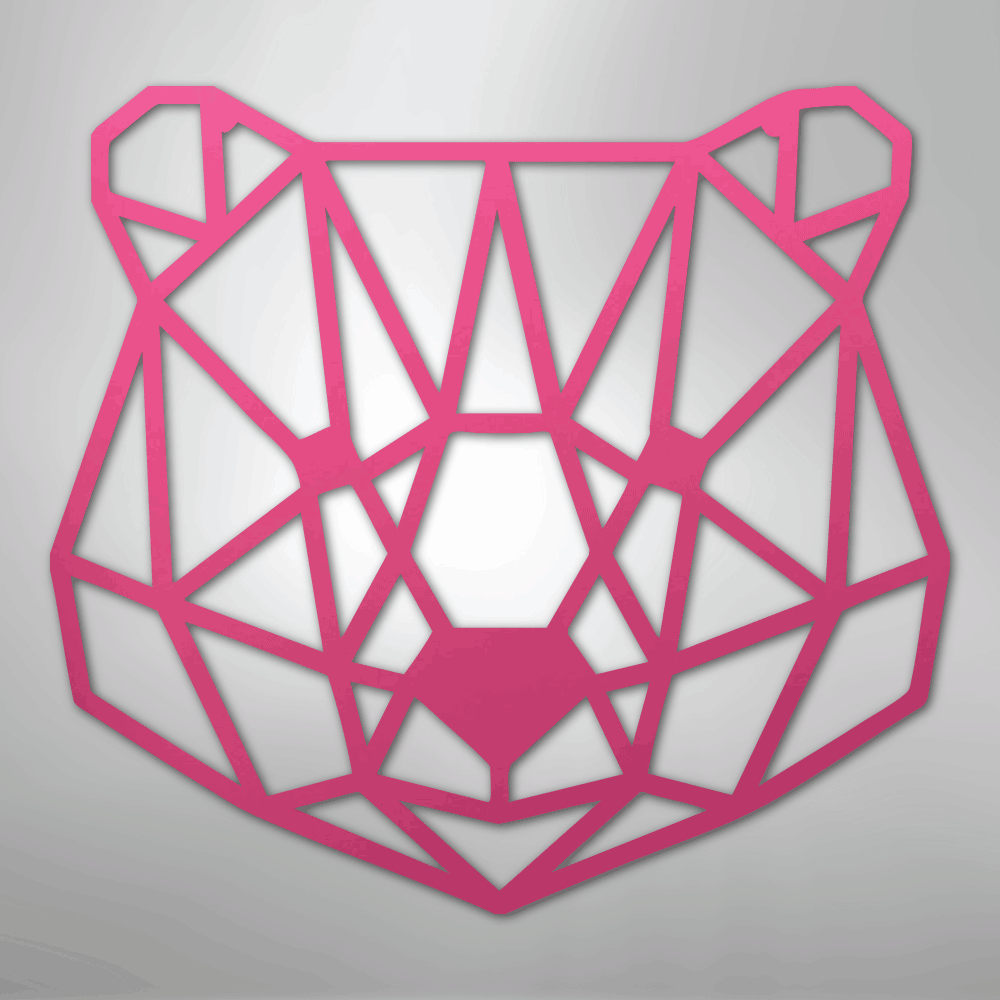 Geometric Bear - Steel Sign