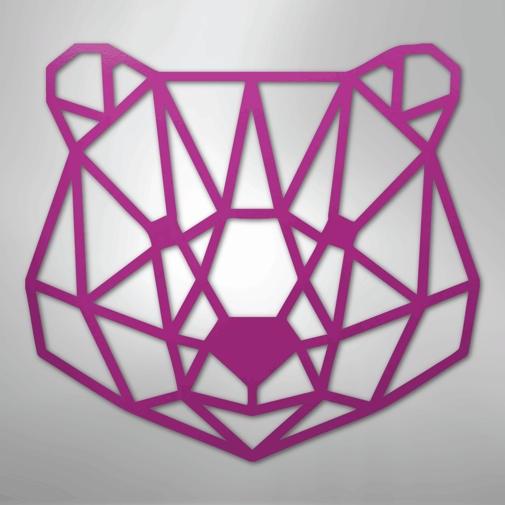 Geometric Bear - Steel Sign