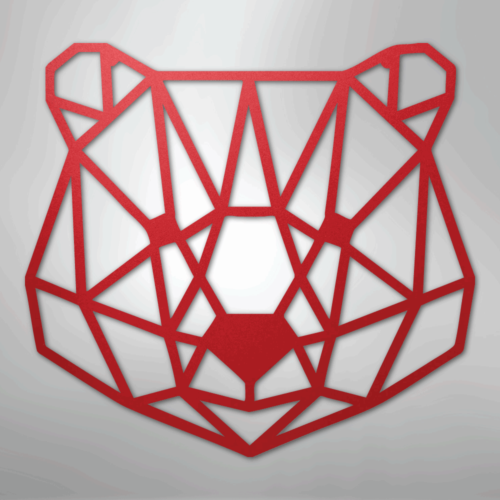 Geometric Bear - Steel Sign