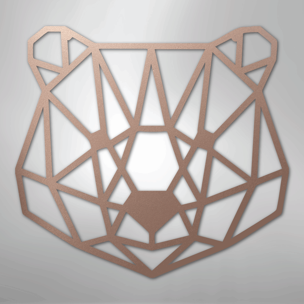 Geometric Bear - Steel Sign