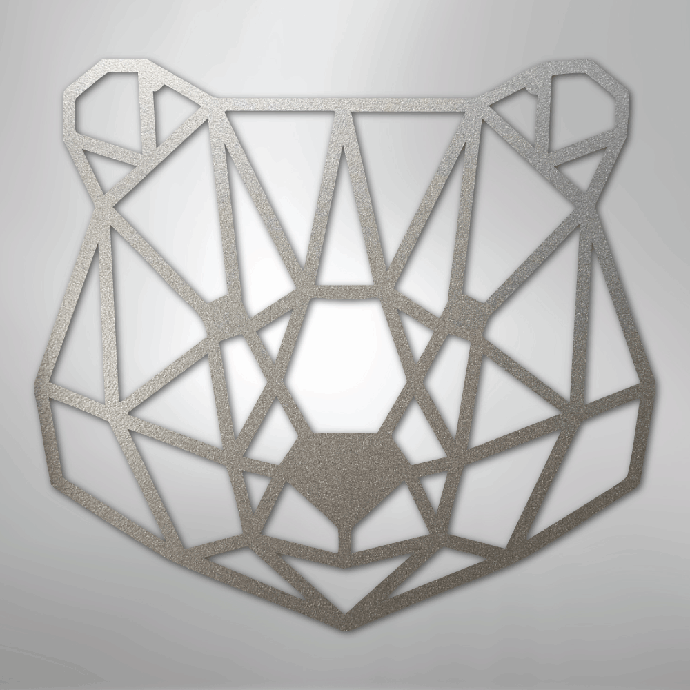 Geometric Bear - Steel Sign