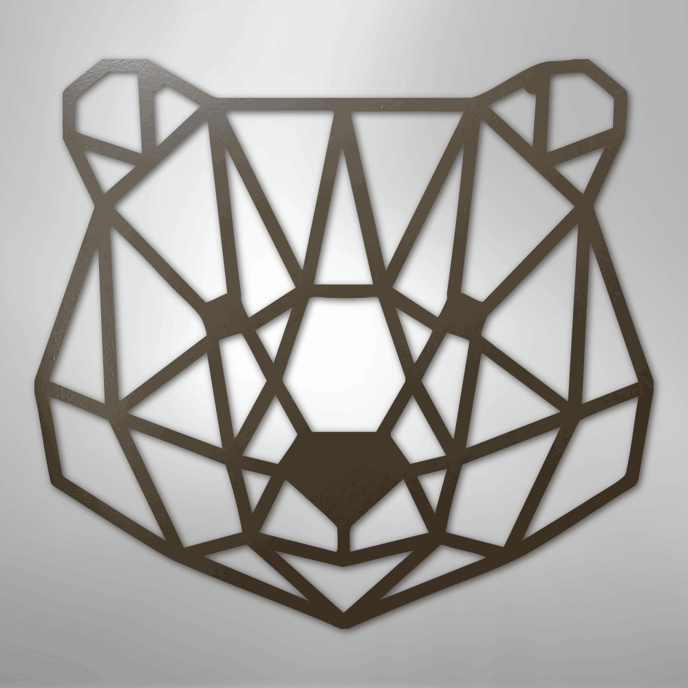 Geometric Bear - Steel Sign