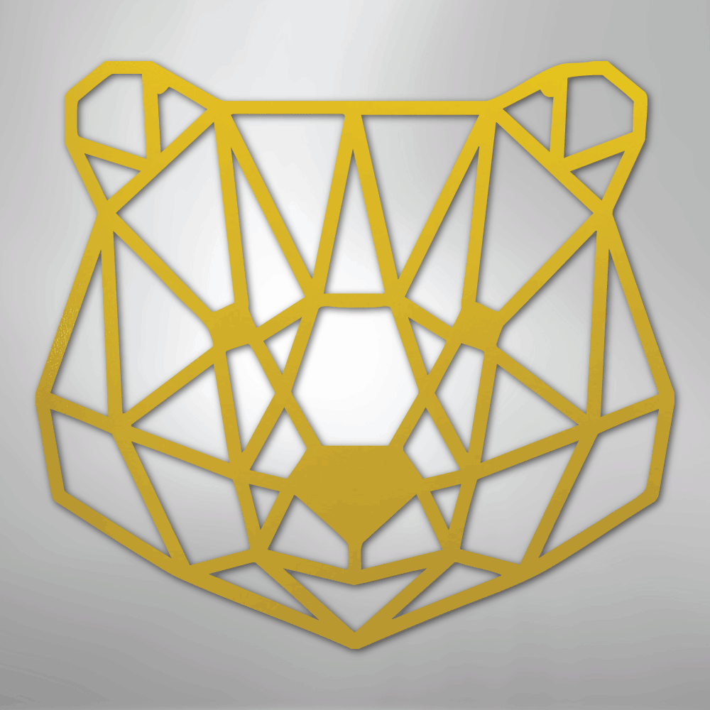Geometric Bear - Steel Sign