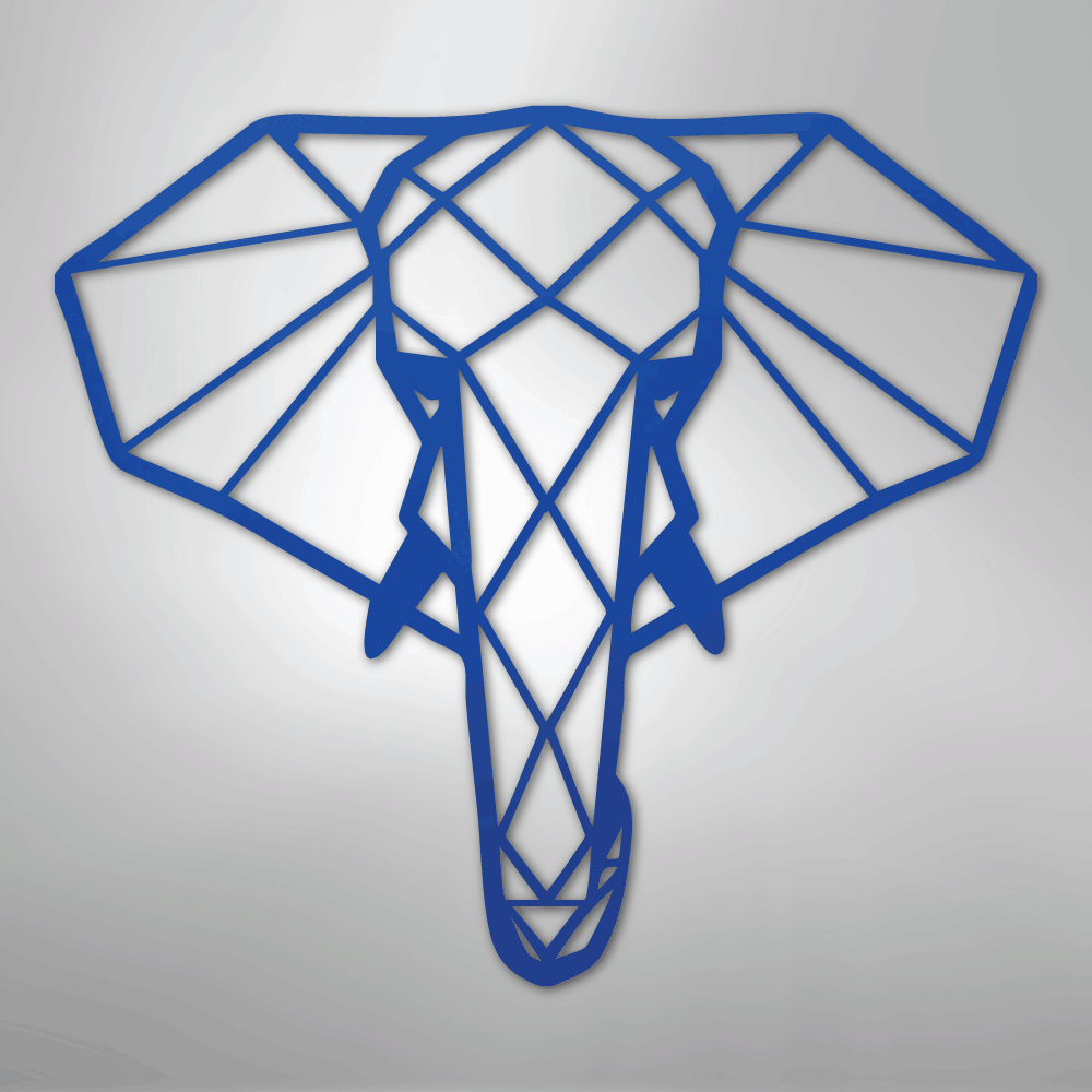 Geometric Elephant - Steel Sign
