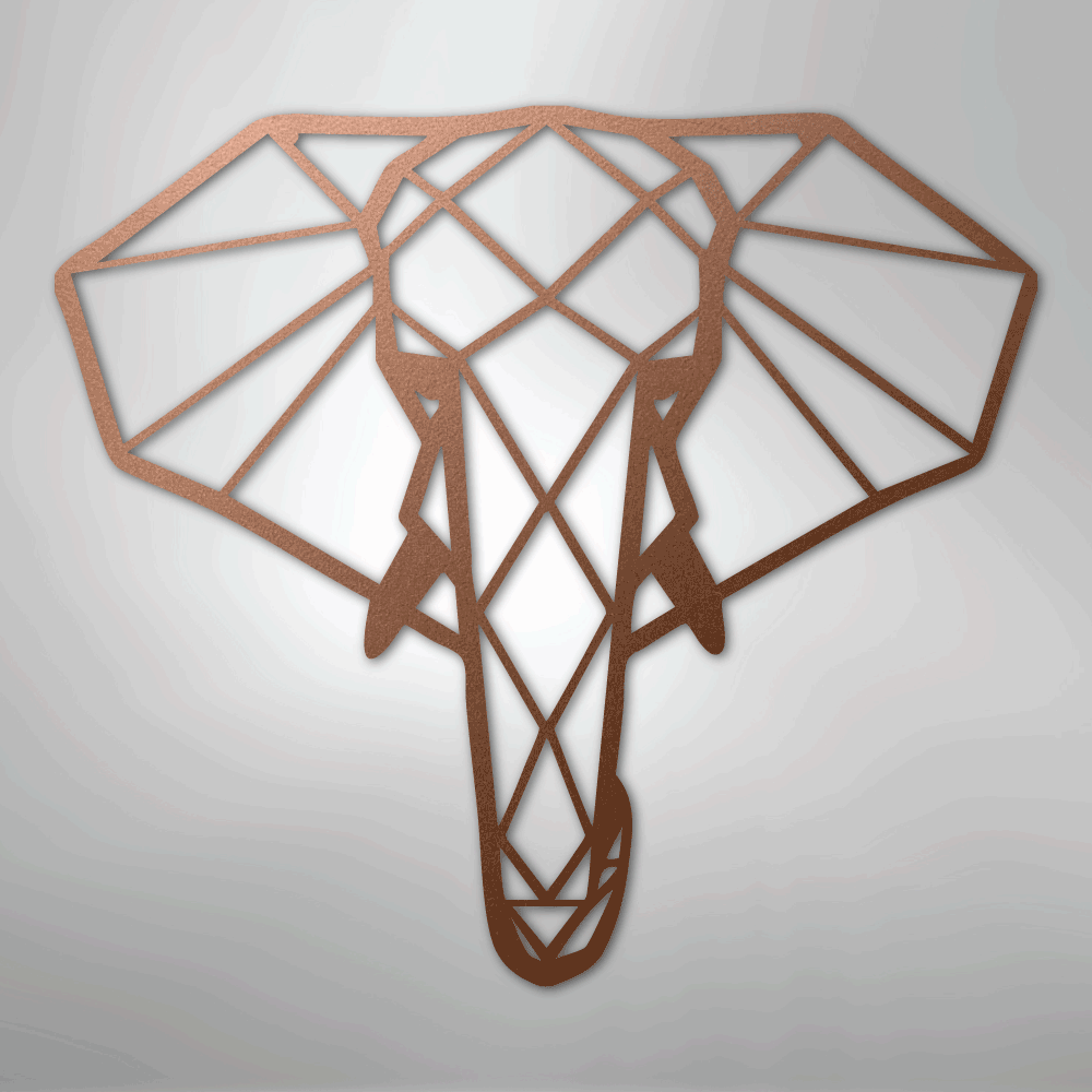 Geometric Elephant - Steel Sign