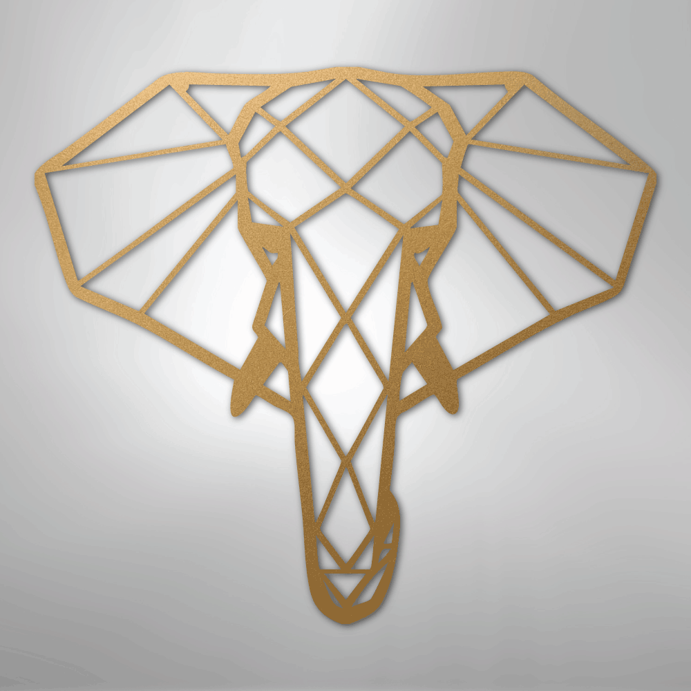 Geometric Elephant - Steel Sign