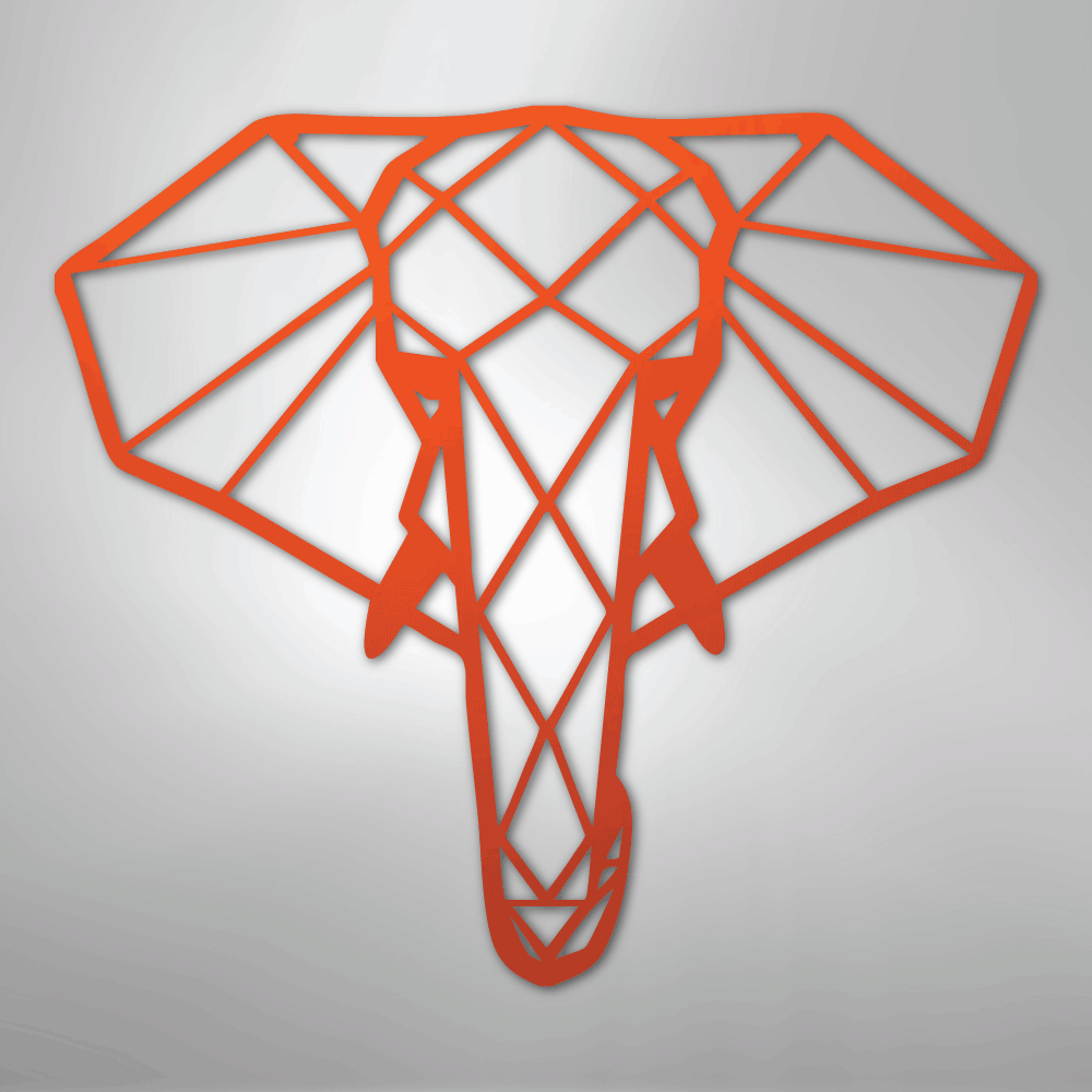 Geometric Elephant - Steel Sign