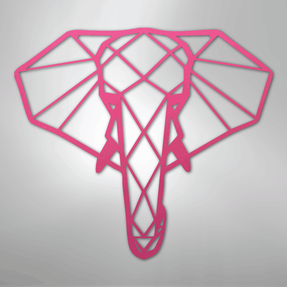 Geometric Elephant - Steel Sign