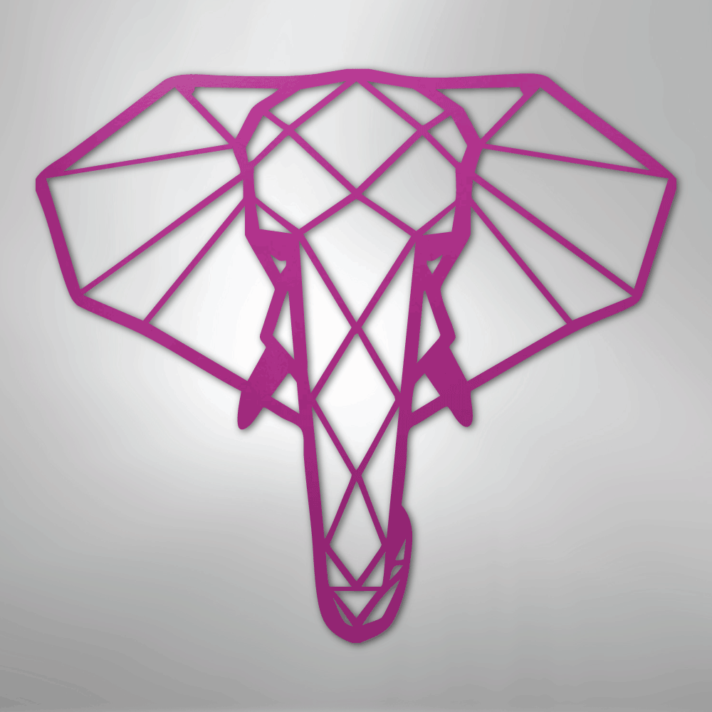 Geometric Elephant - Steel Sign