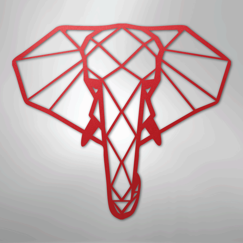 Geometric Elephant - Steel Sign