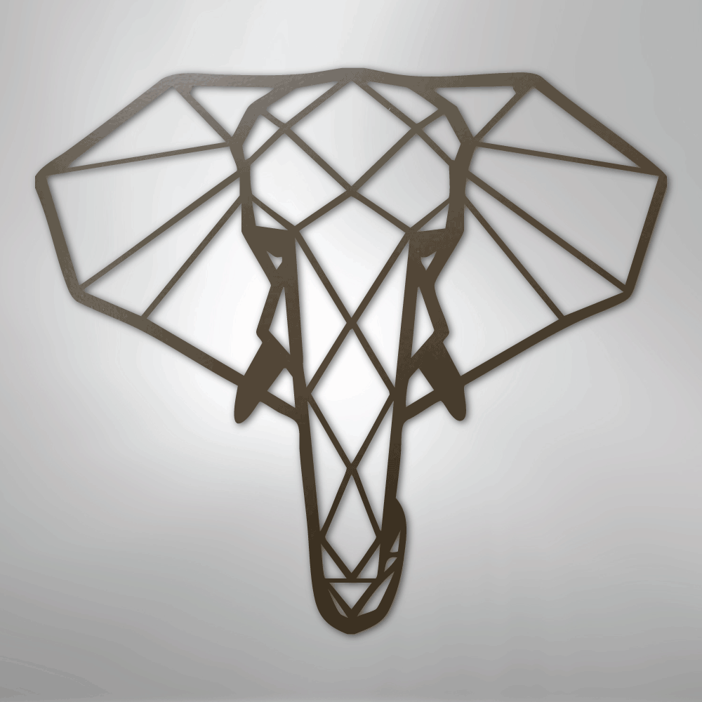 Geometric Elephant - Steel Sign