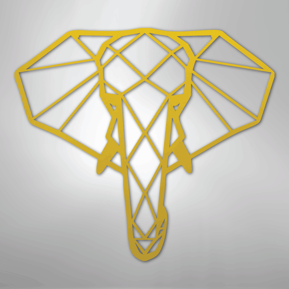 Geometric Elephant - Steel Sign