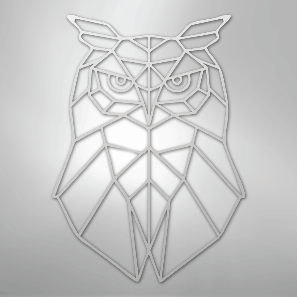 Geometric Owl - Steel Sign