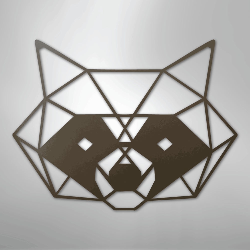 Geometric Raccoon - Steel Sign