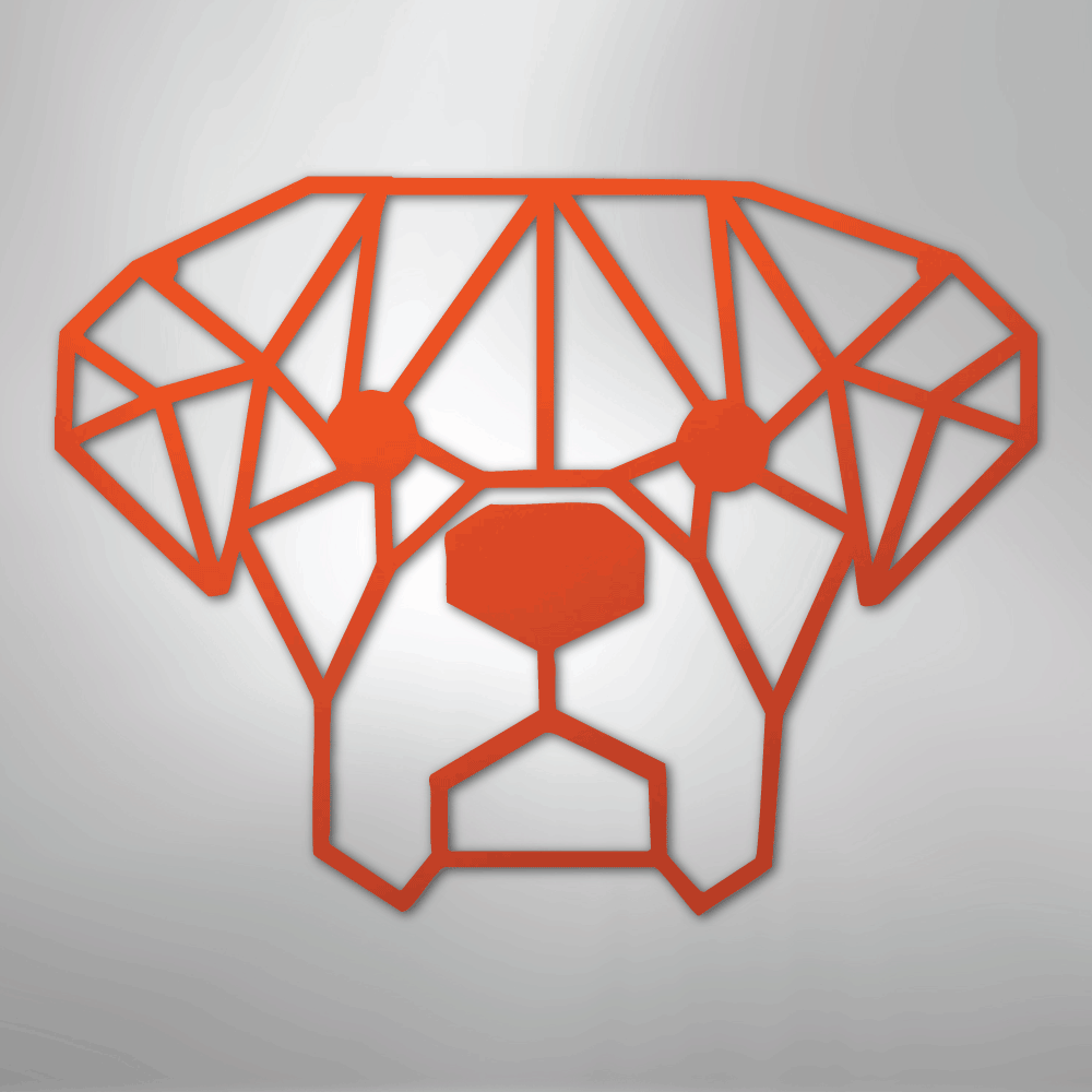 Geometric Dog - Steel Sign