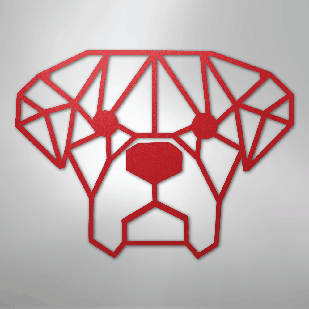 Geometric Dog - Steel Sign