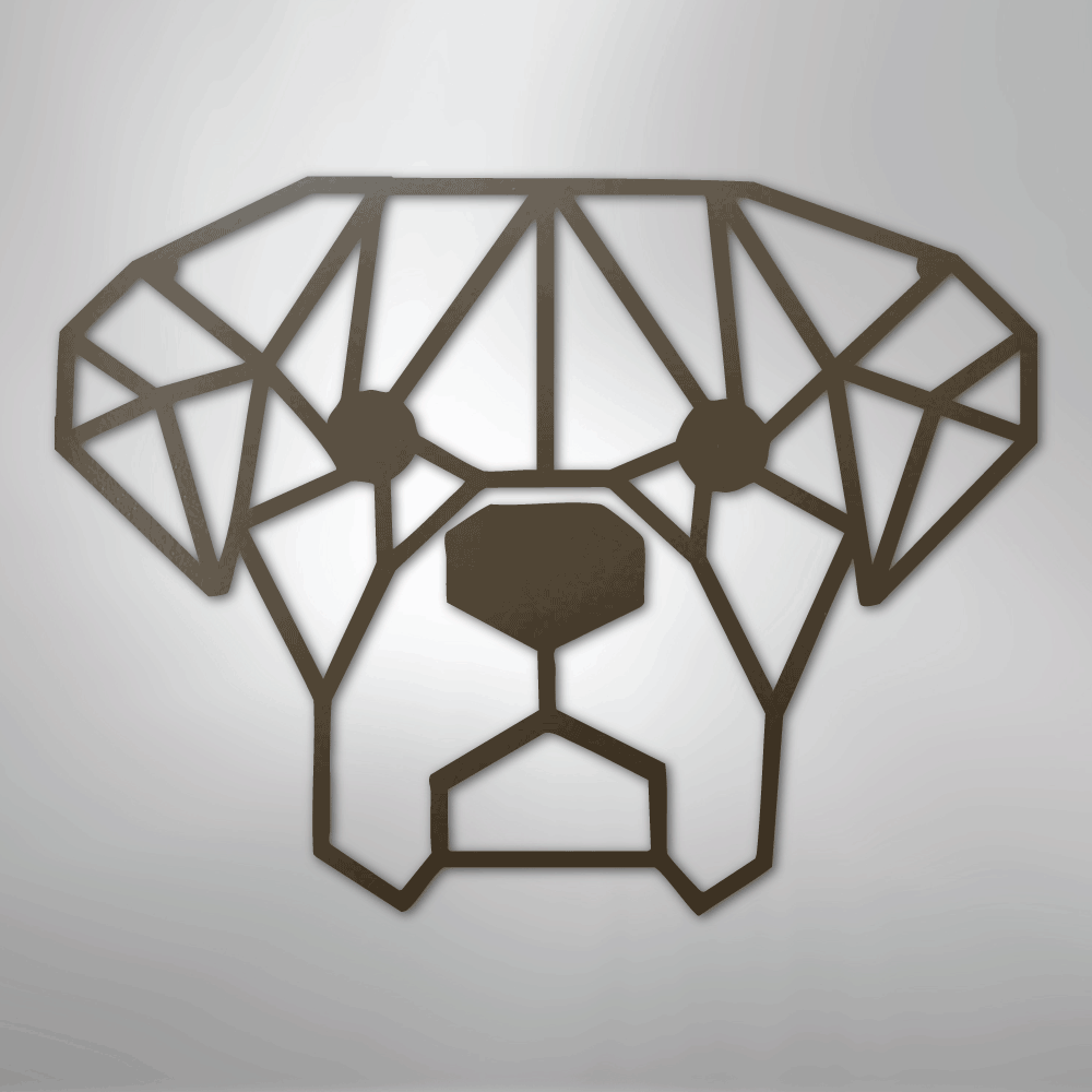 Geometric Dog - Steel Sign
