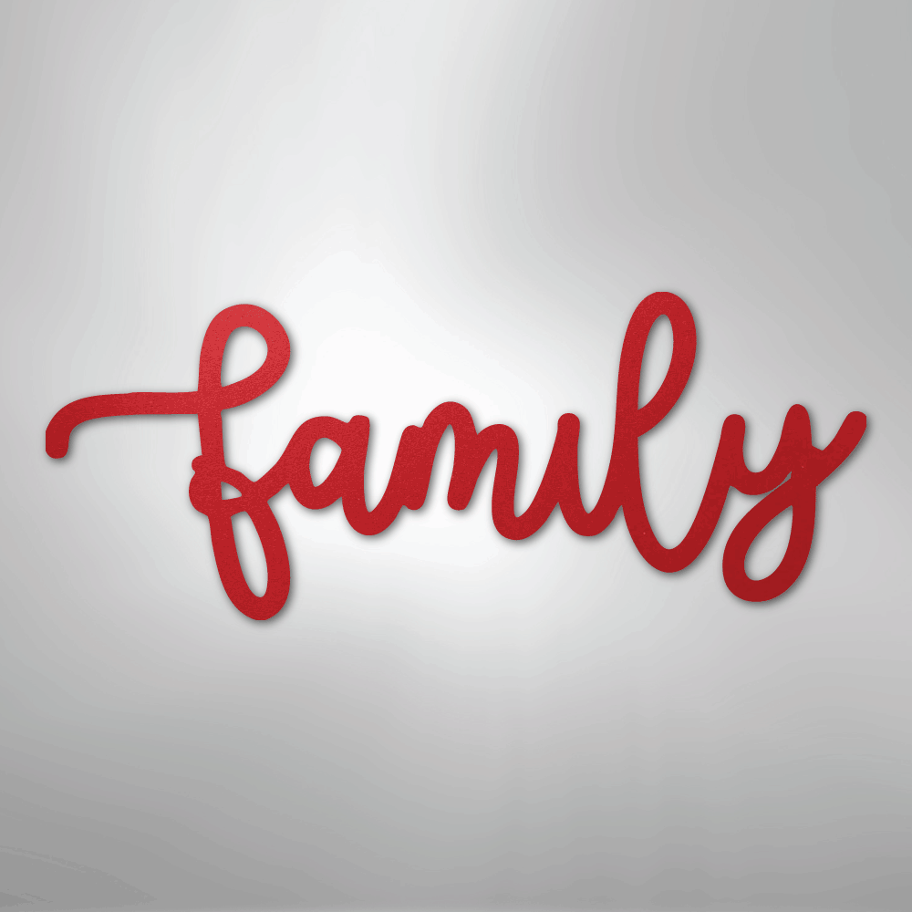 Family Script - Steel Sign
