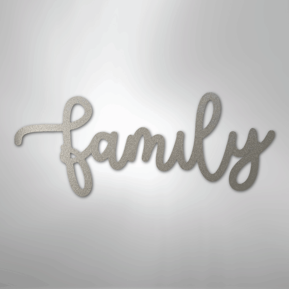 Family Script - Steel Sign