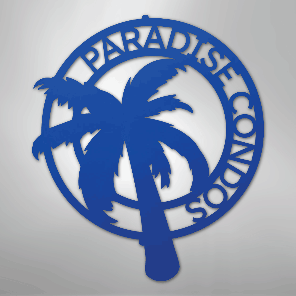 Palm Tree Monogram - Steel Sign