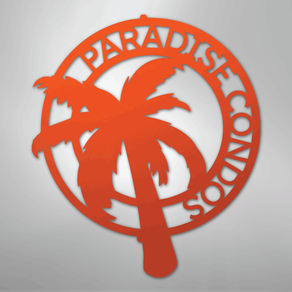 Palm Tree Monogram - Steel Sign