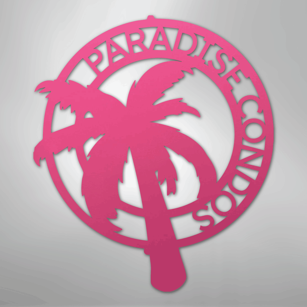 Palm Tree Monogram - Steel Sign