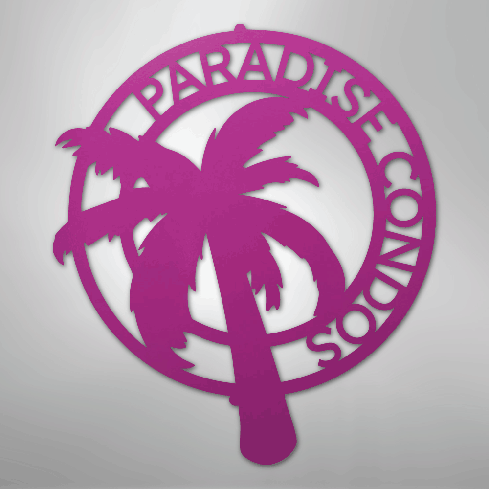 Palm Tree Monogram - Steel Sign