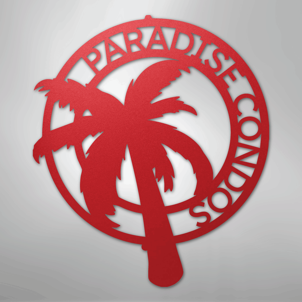 Palm Tree Monogram - Steel Sign