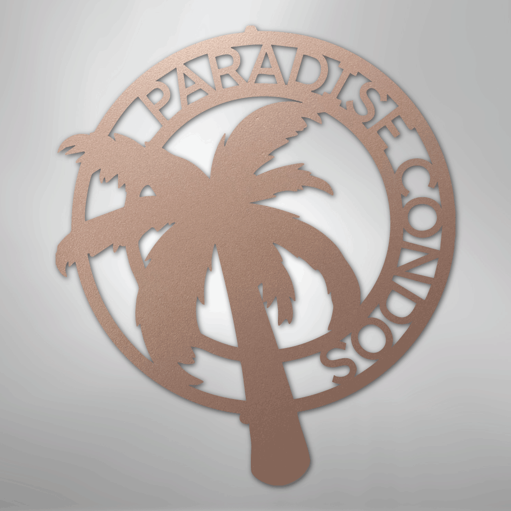 Palm Tree Monogram - Steel Sign