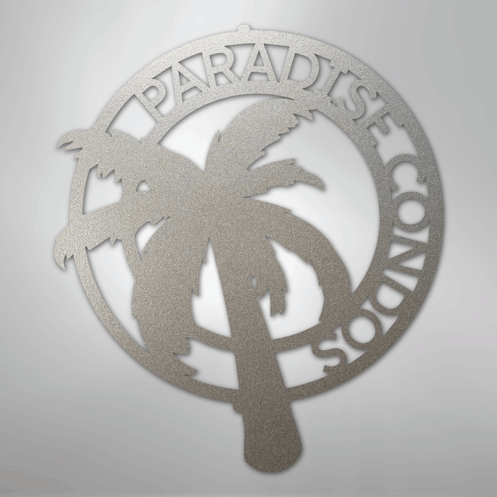 Palm Tree Monogram - Steel Sign