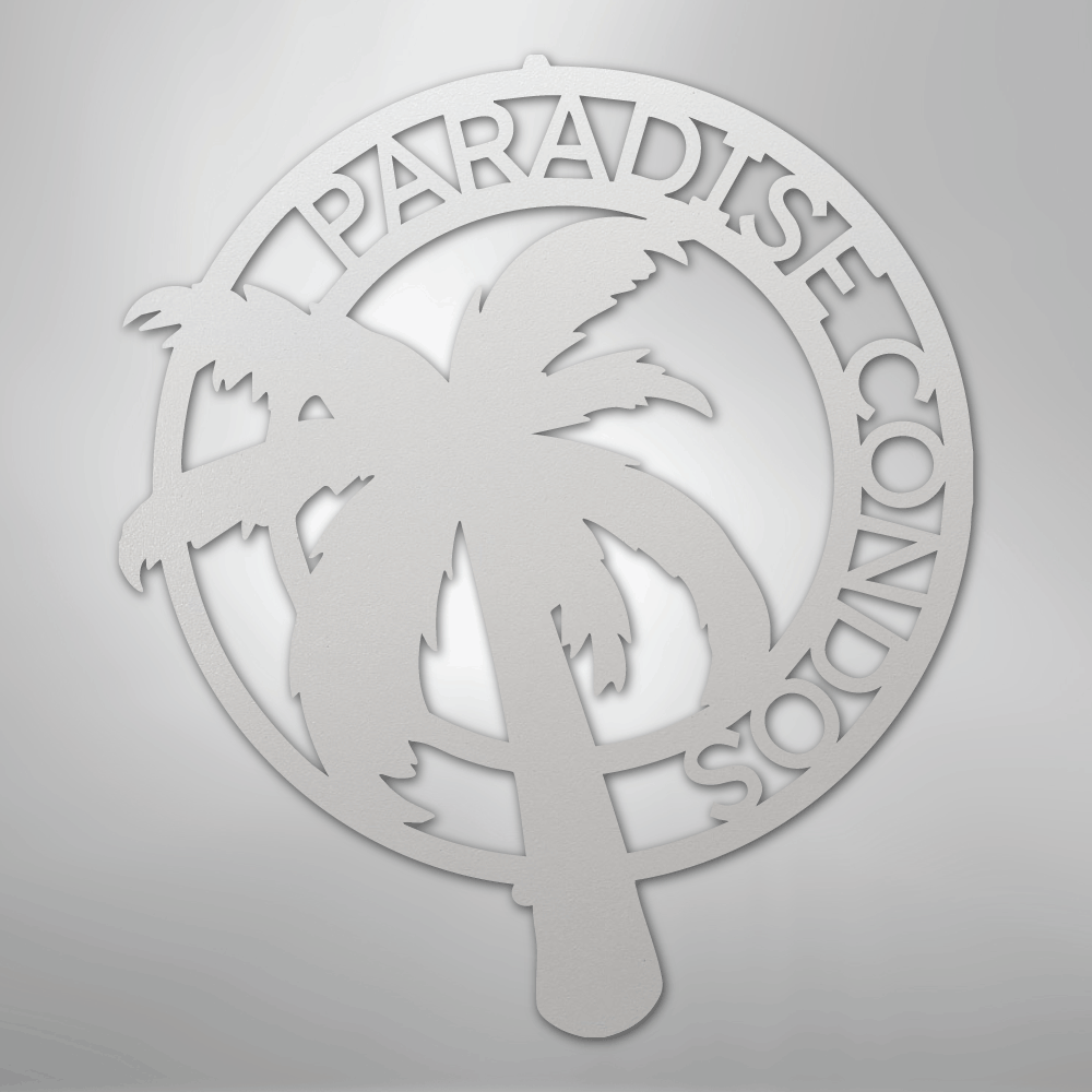 Palm Tree Monogram - Steel Sign