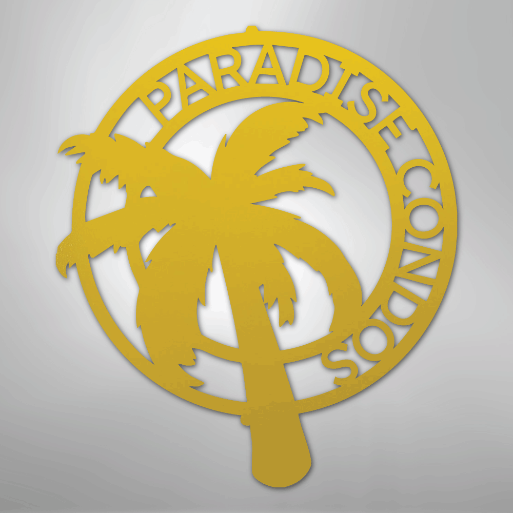 Palm Tree Monogram - Steel Sign