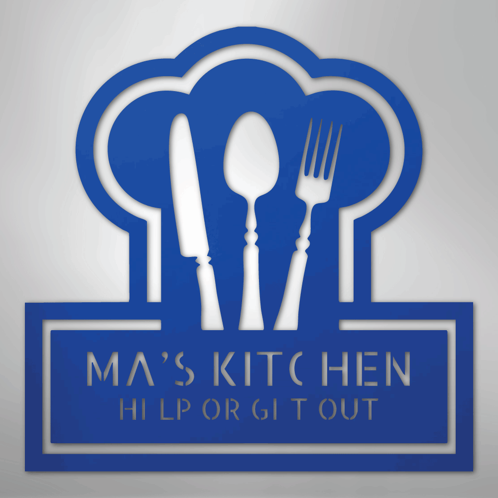 Ruler Of The Kitchen Monogram - Steel Sign