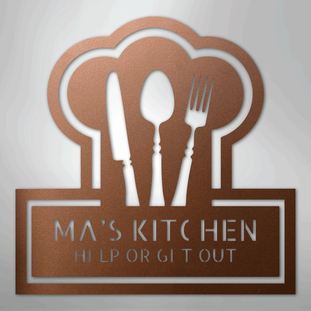 Ruler Of The Kitchen Monogram - Steel Sign