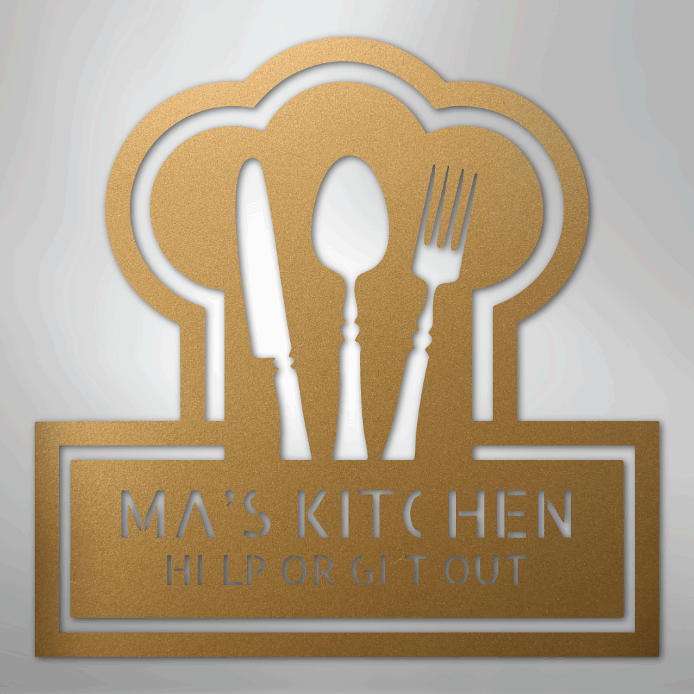 Ruler Of The Kitchen Monogram - Steel Sign