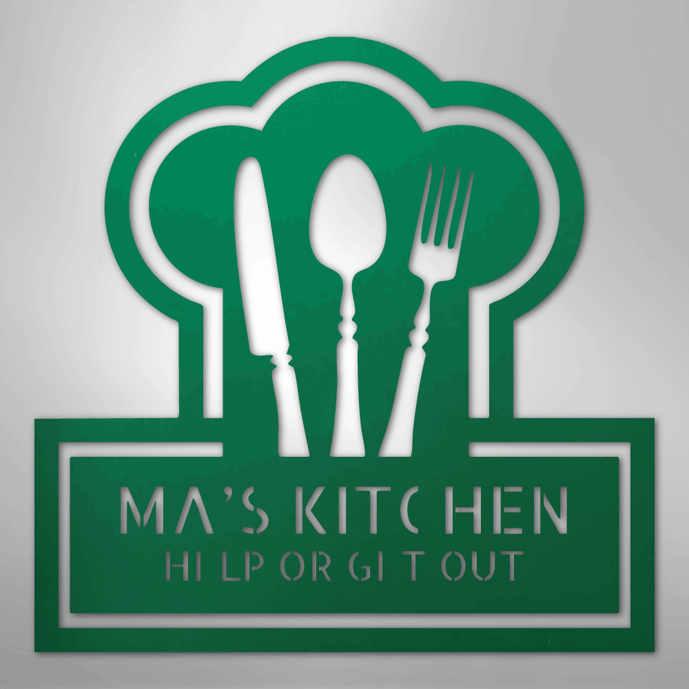 Ruler Of The Kitchen Monogram - Steel Sign