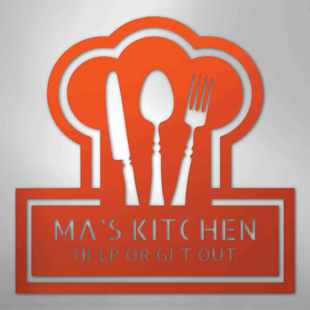 Ruler Of The Kitchen Monogram - Steel Sign