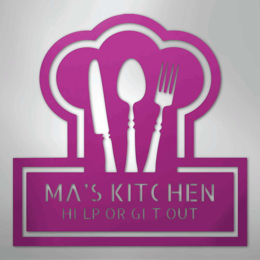Ruler Of The Kitchen Monogram - Steel Sign