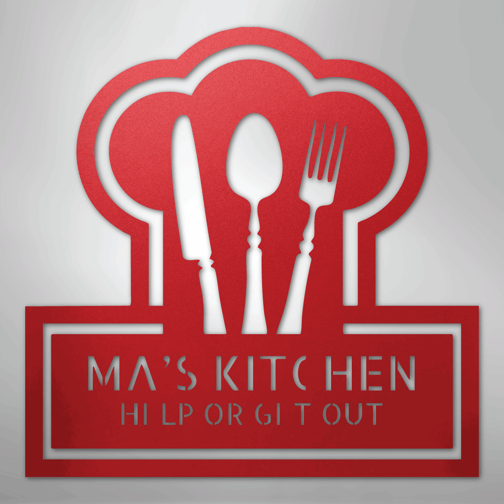 Ruler Of The Kitchen Monogram - Steel Sign