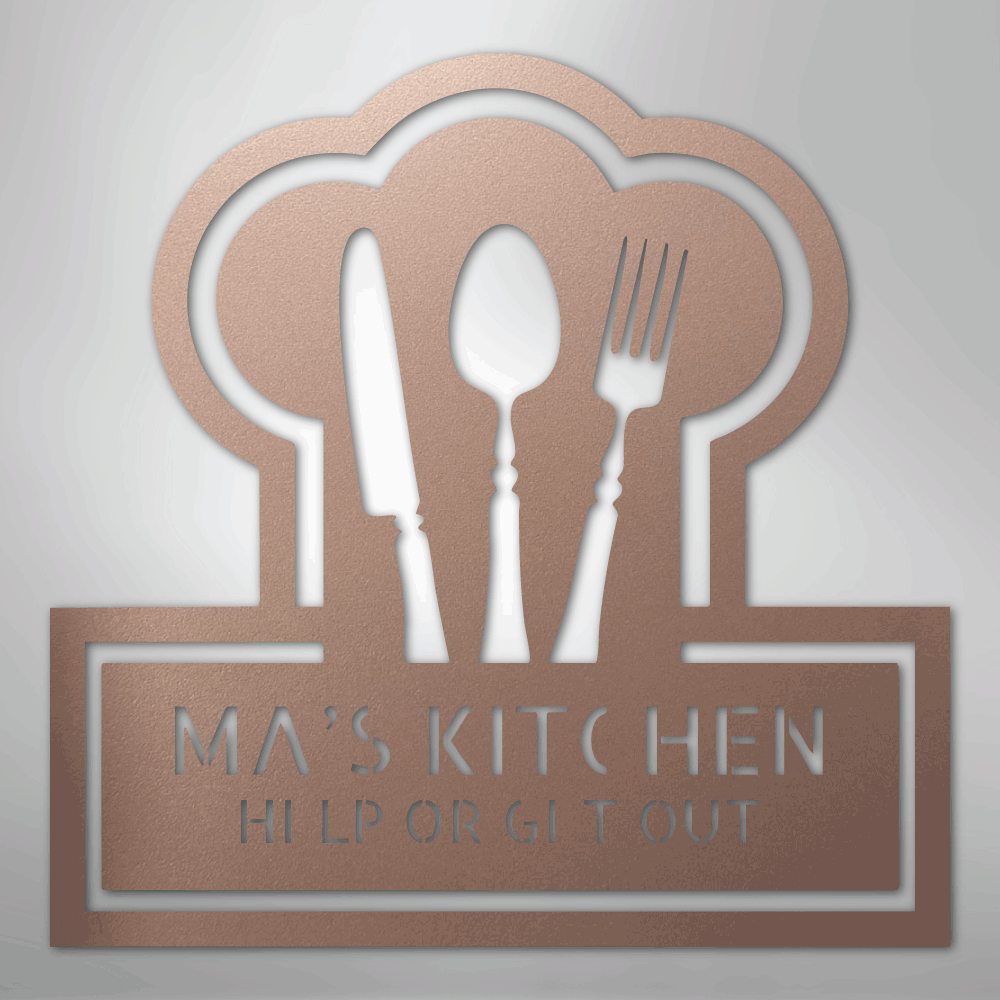 Ruler Of The Kitchen Monogram - Steel Sign