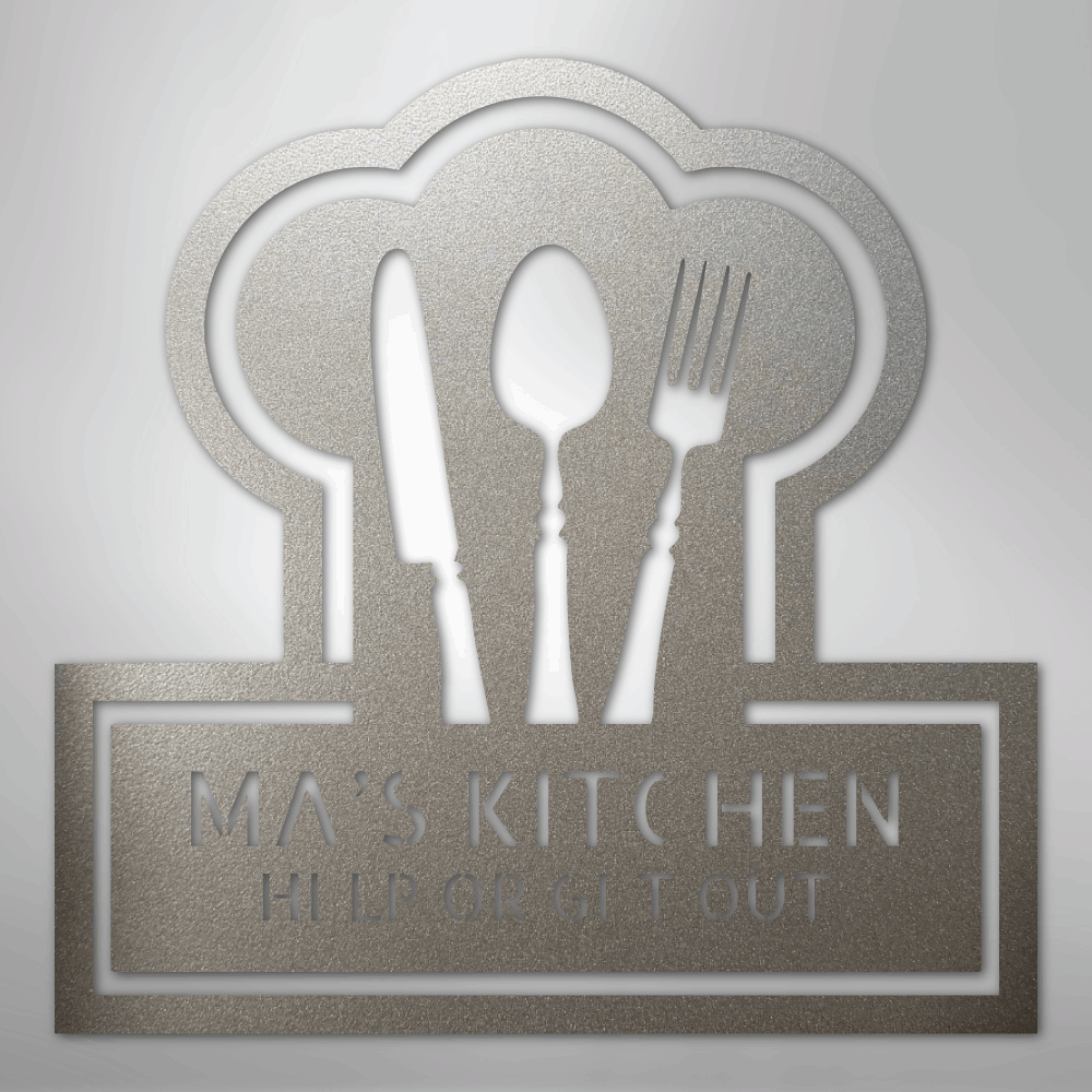 Ruler Of The Kitchen Monogram - Steel Sign