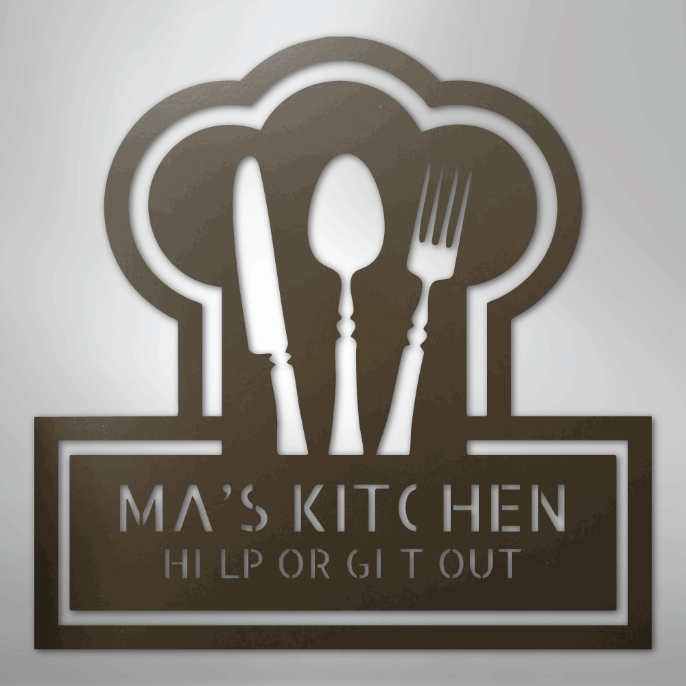 Ruler Of The Kitchen Monogram - Steel Sign