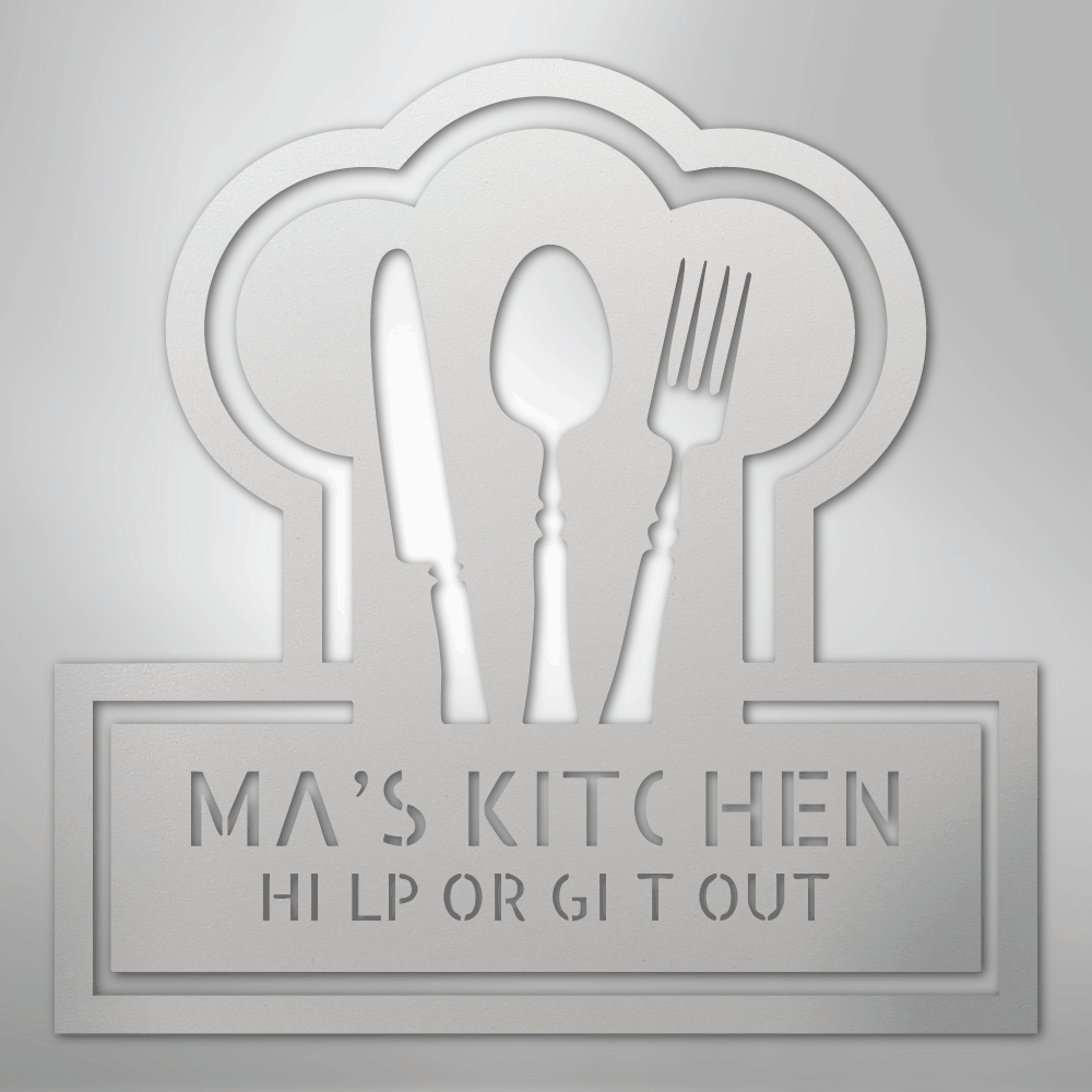 Ruler Of The Kitchen Monogram - Steel Sign