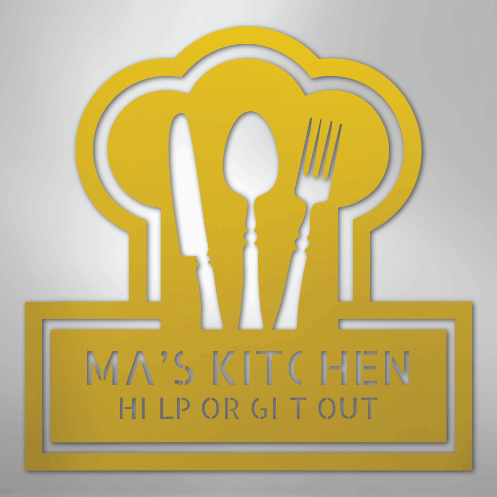 Ruler Of The Kitchen Monogram - Steel Sign