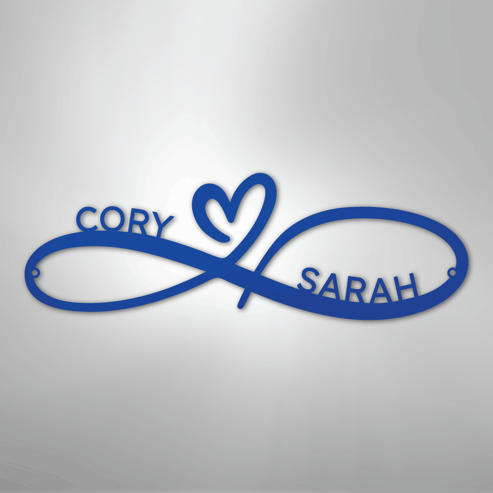 Infinity Couples Monogram - Steel Sign