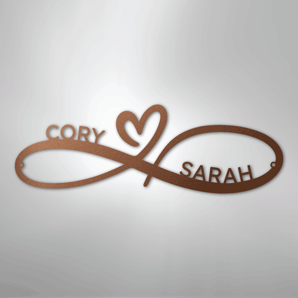 Infinity Couples Monogram - Steel Sign