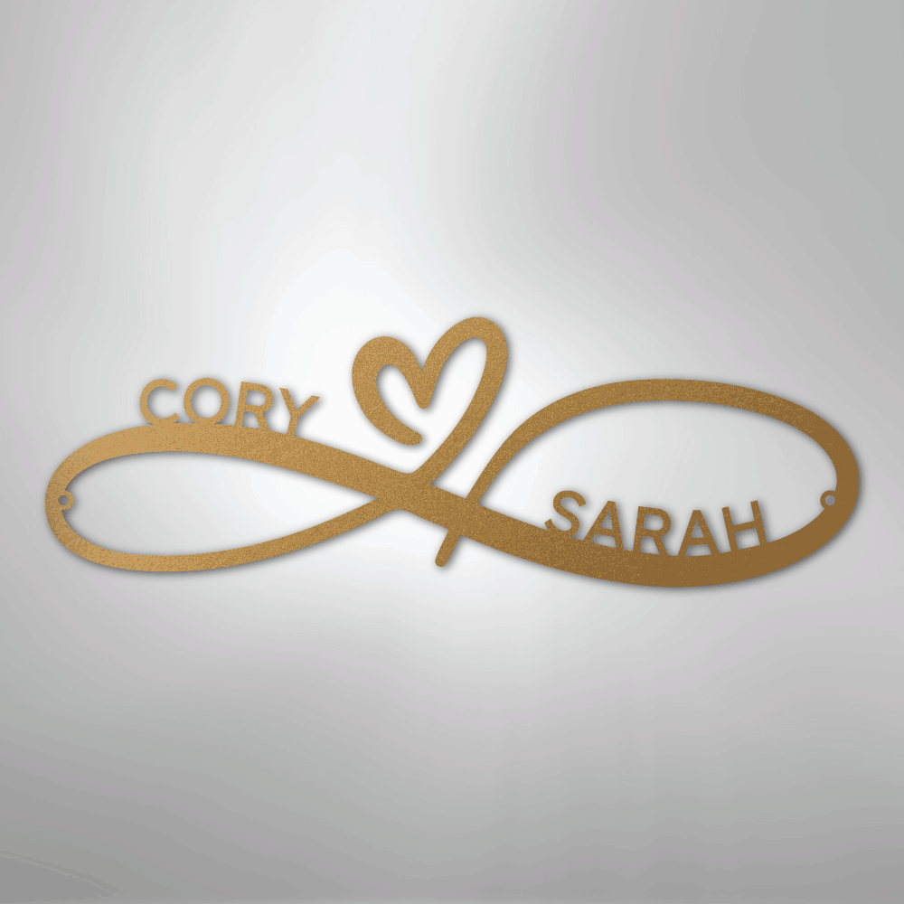 Infinity Couples Monogram - Steel Sign